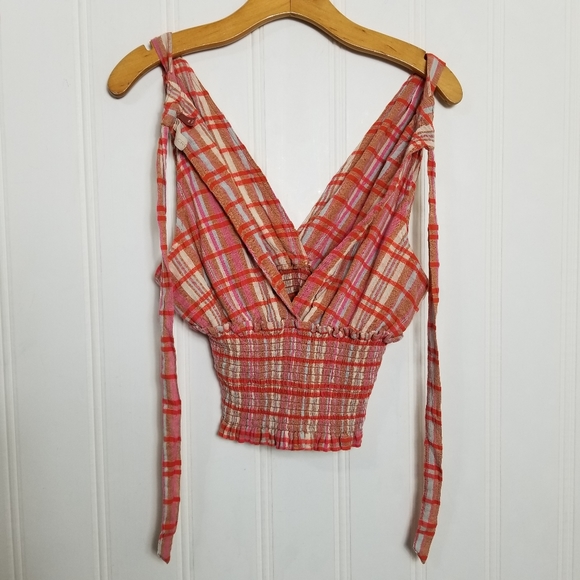 Anthropologie Pilcro Jessie Smocked Tied Halter Crop Top - Picture 7 of 12